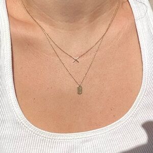 14K Gold Hortense Kiss Necklace, Cross Necklace, X Necklace